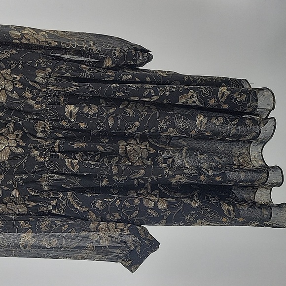 Floral Wrap Top - Black and Gold Shimmery - Picture 13 of 15